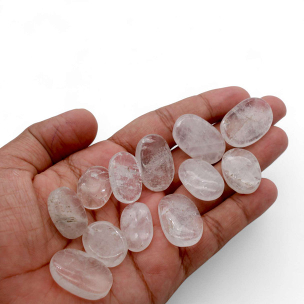 Bag of 20 Crystal Quartz oval cabs - 1/2 inch petite size