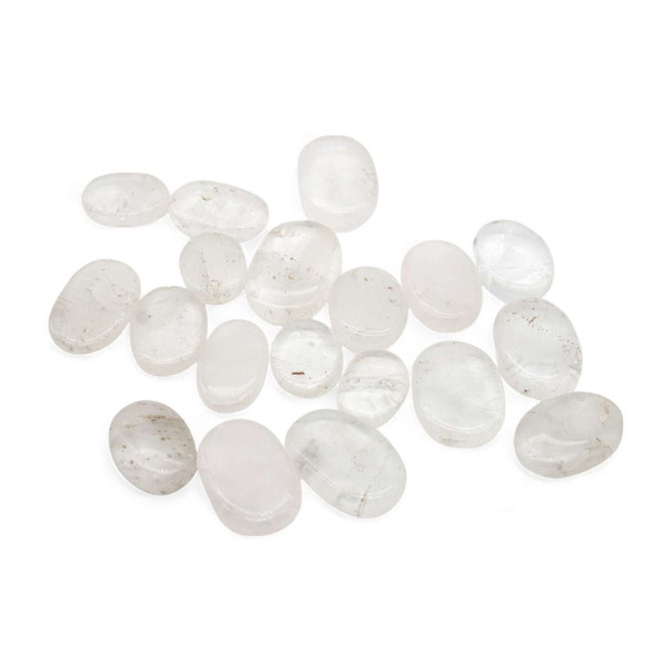 Bag of 20 Crystal Quartz oval cabs - 1/2 inch petite size