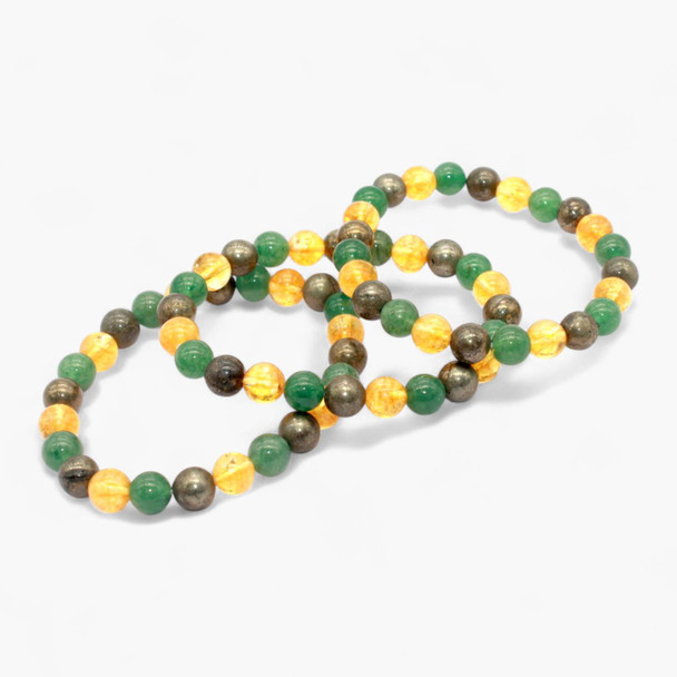 Citrine, Green Aventurine & Pyrite Beads Bracelet – Wholesale Crystal Jewelry