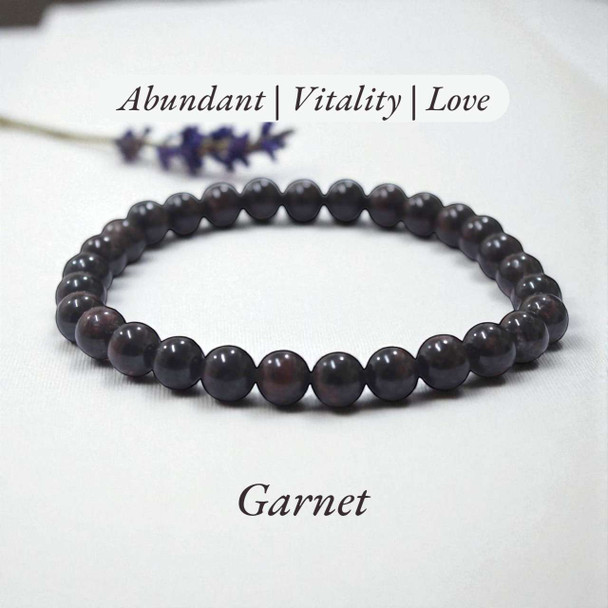 Garnet Energy Bracelet - 6 mm