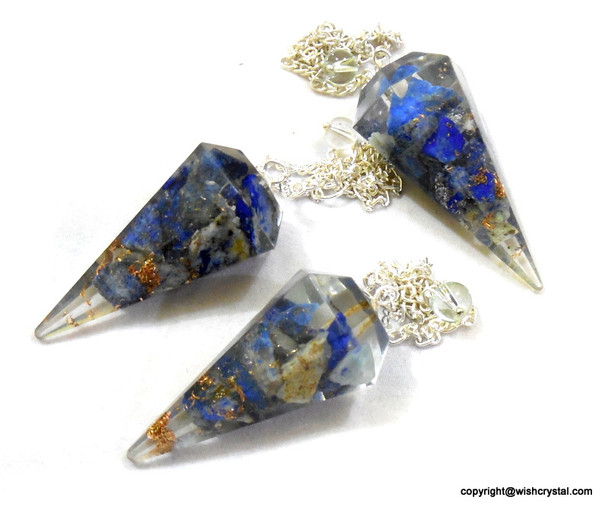 Lapis Lazuli Orgonite Pendulum - 6 Facets