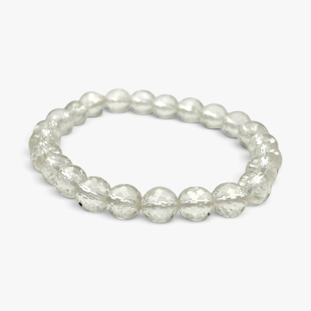Crystal Quartz Faceted Beads Bracelets - 8 mm