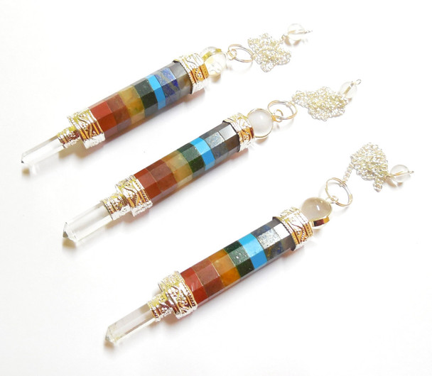 Chakra Stone Bonded 3 piece Pendulum