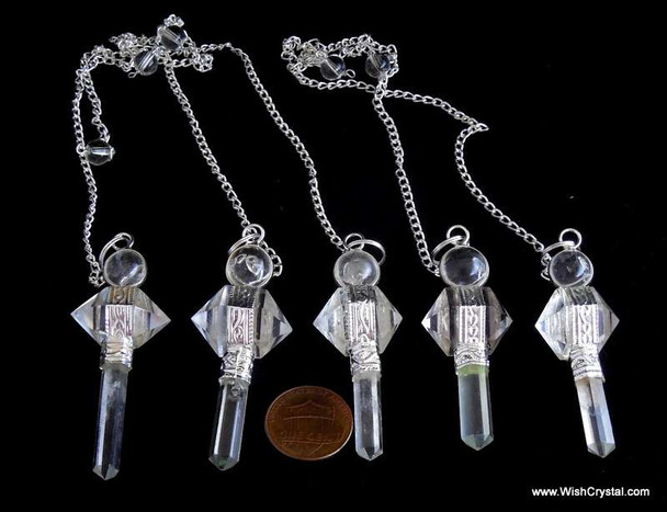 Crystal Quartz 3 Piece Hexagonal pendulum