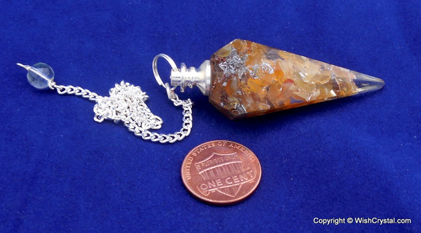 Orgonite Chakra Stone 6 Facet Pendulum