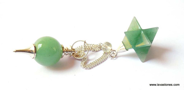 Green Quartz Ball Pendulum with Green Star