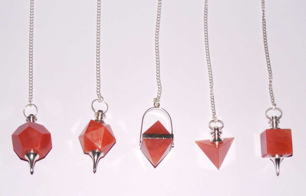 Sacred Geometery Red Quartz Pendulum