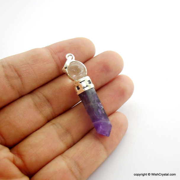 Natural Quartz Crystal 2-piece Pendant