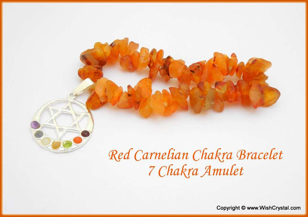 Carnelian Chakra Bracelet Charm Amulet Chakra Grid