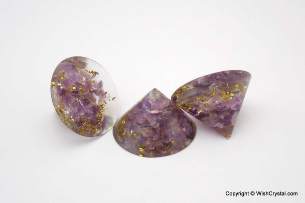 Amethyst Orgonite Conical Pyramids