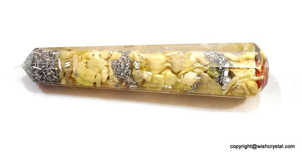 Peridot Stones Orgonite Wand Raw stone Massage