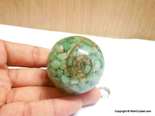 Yellow Aventurine Crystal Orgonite Sphere EMF Protection Healing