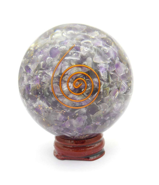 Amethyst Orgonite Sphere EMF Protection Healing - 60 mm