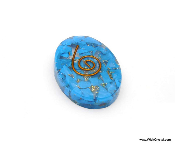 Halo Turquoise Orgonite Oval Worry Stone