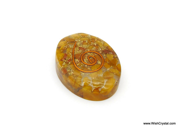 Yellow Aventurine Orgonite Oval Worry Stone