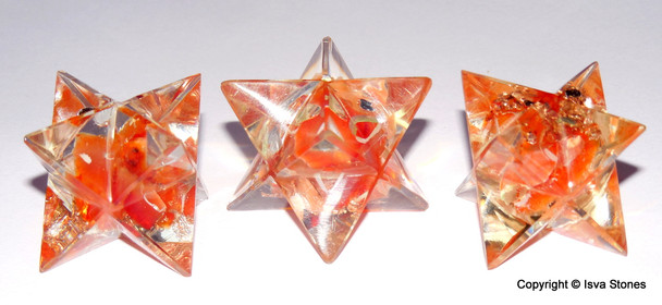 Orgone Merkaba Star Red Carnelian Orgonite Merkaba Star