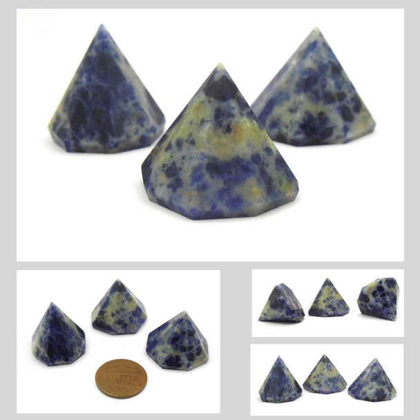 Sodalite Faceted Cone Pyramid - 18 to 20 mm