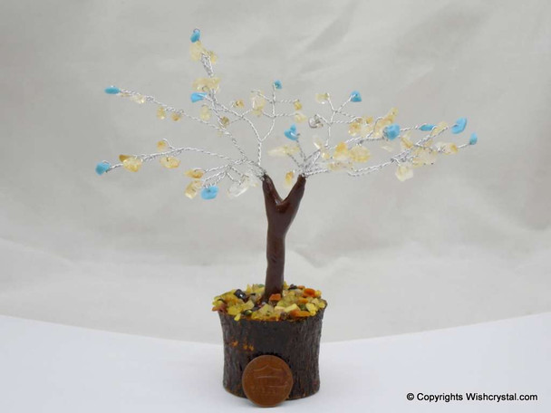 Citrine & Turquoise Gem Tree 4-inch