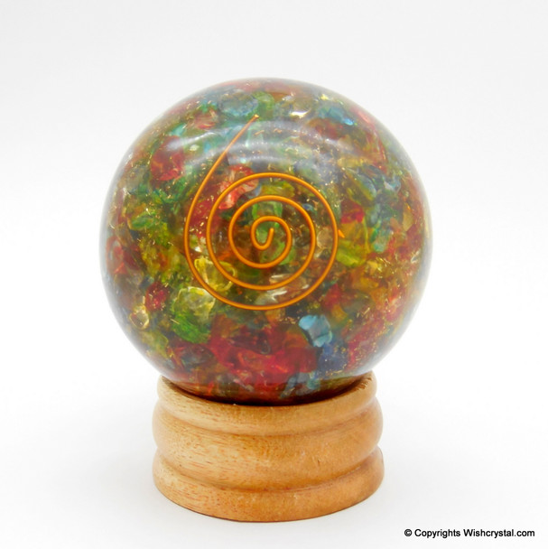 Halo Chakra Stones Orgonite Sphere EMF Protection Healing - 60 mm