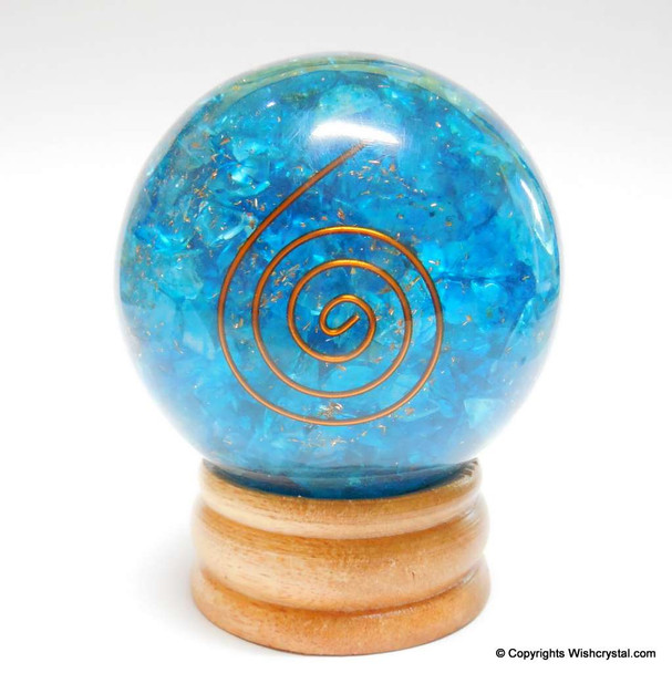 Blue Crystals Sphere EMF Protection Healing - 60 mm