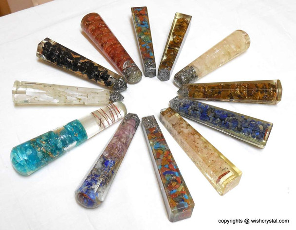 Bag of 10 Orgonite Wands - Mixed Styles
