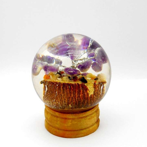 Amethyst Crystal Tree in Orgonite Sphere
