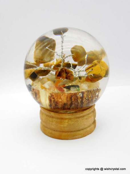 Tiger Eye Crystal Tree in Orgonite Sphere
