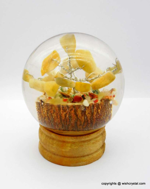 Yellow Aventurine Crystal Tree in Orgonite Sphere