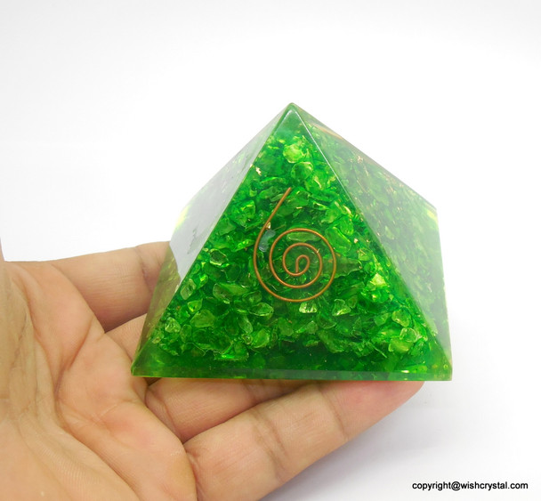 Heart Chakra Orgonite Pyramid - 40 mm