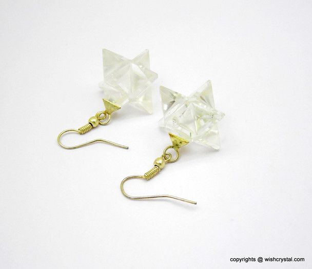Crystal Quartz Merkaba Earrings