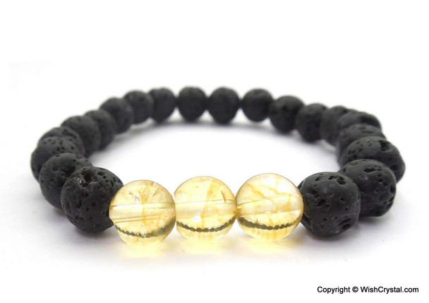 Citrine & Lava Beads Chakra Bracelet