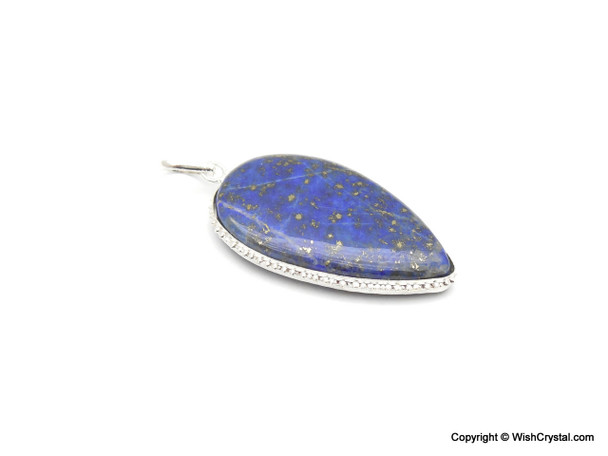 Lapis Lazuli Leaf shaped filgree pendant