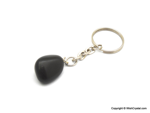 Black Agate Tumble Keychain