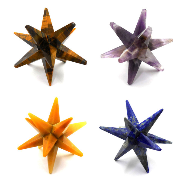 Bag of 20 Assorted Mixed Crystal Star with 12 Points