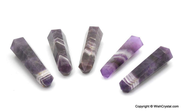 Natural Chevron Amethyst Double Terminated Points