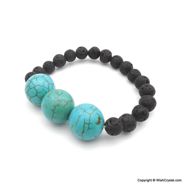Halo Turquoise & Lava Beads Bracelets