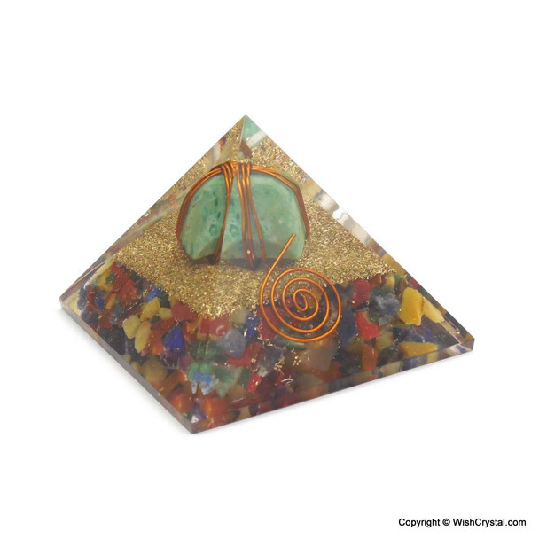 Ruby Fuschite Wire-wrap Orgonite Pyramids - 60 mm