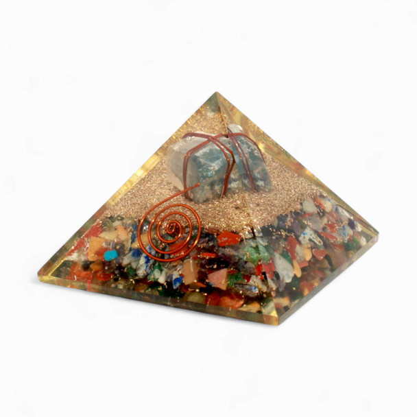 Fluorite wire-wrap orgonite pyramids