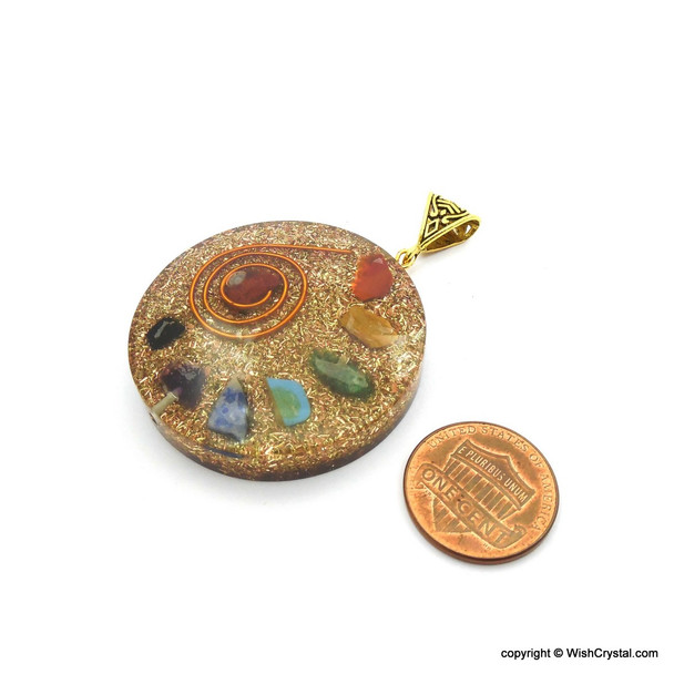 Orgonite Chakra Pendant with Copper Coil - Super 7 - 4