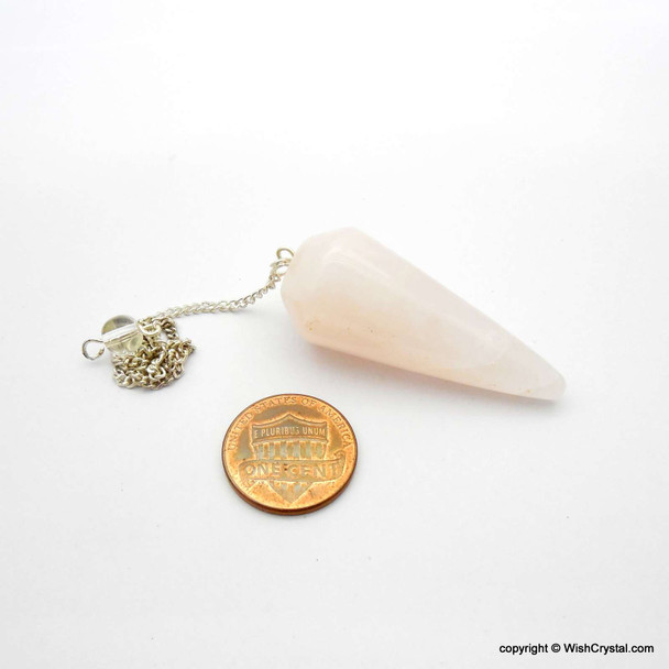 Rose Quartz Pendulum - round surfaced