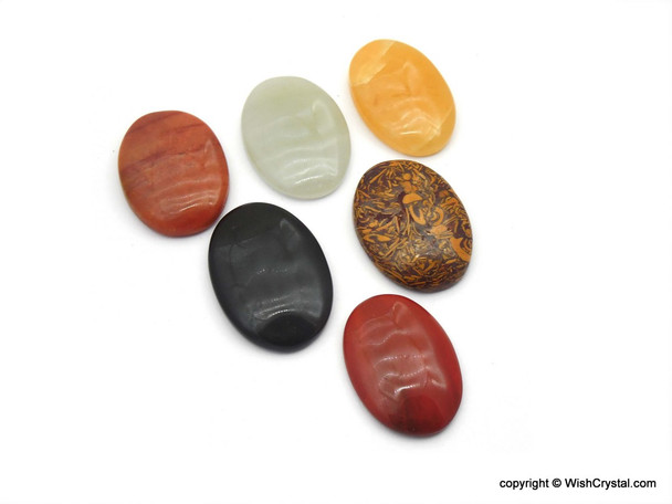 Bag of 20 Mixed Natural crystal Cabochons for Healing - Oval Shape