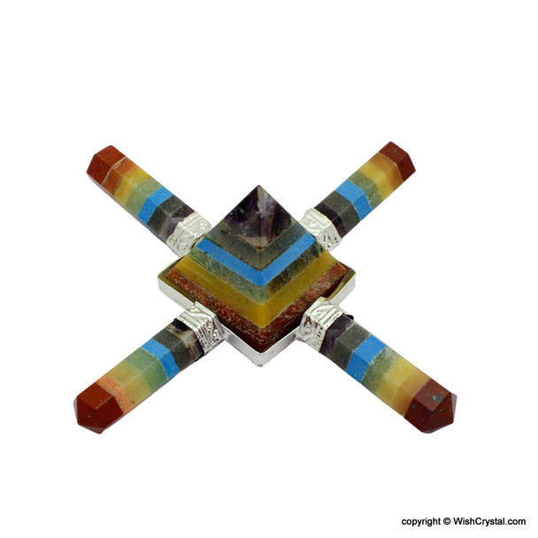 Chakra Stones bonded Point and Bonded Pyramid 4 points aura energy generator