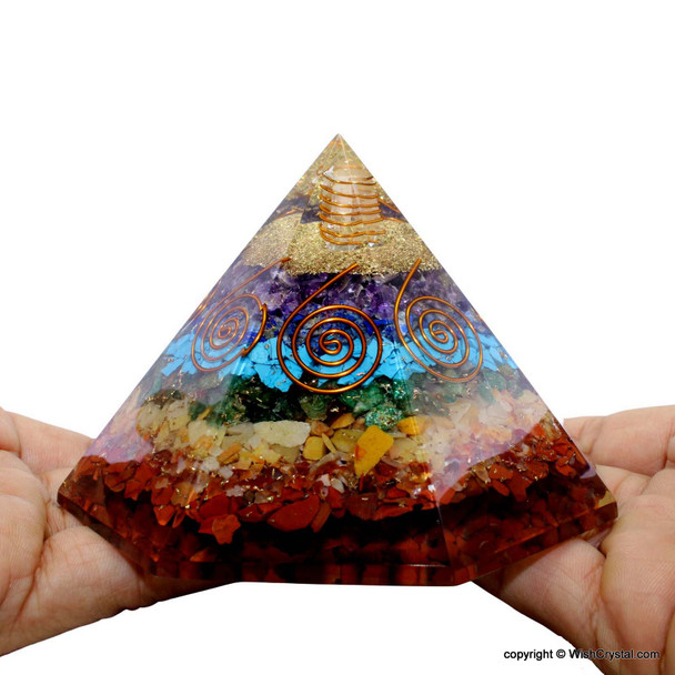Chakra Stones Orgonite Octagone Pyramid - Big Size
