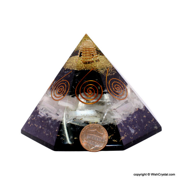 Chakra Stones Orgonite Octagone Pyramid - Big Size