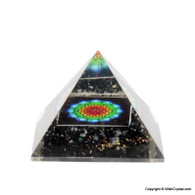 Black Tourmaline Orgonite Pyramid with flower of life sign