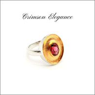 Crimson Elegance Garnet Ring