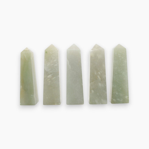 Jade Quartz 4-sided Tower - 2 1/2 inch - Wishcrystal.com