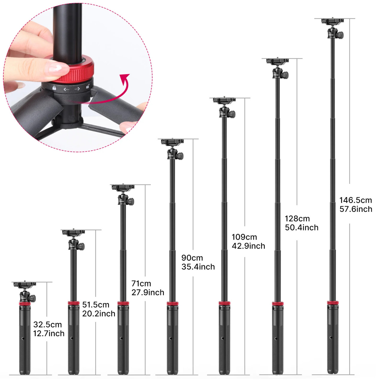 Ulanzi MT-44 Extendable Vlog Tripod 伸縮三腳架自拍桿