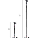 SmallRig 5565 Carbon Fiber Monopod Pro 一鍵升降攝錄單腳架