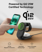 Belkin UltraCharge Qi2 25W 3合1摺疊磁吸充電器 (Black) 圖片 2